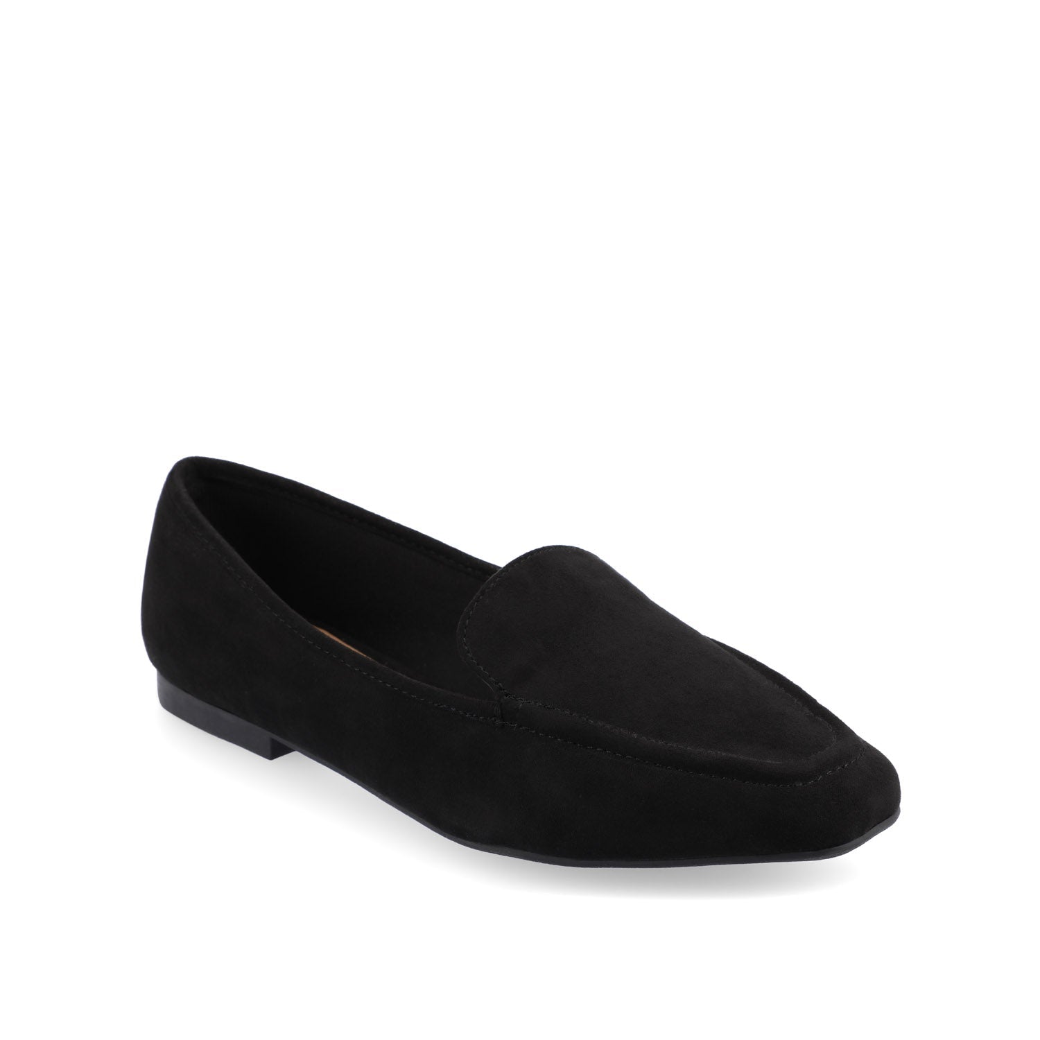 TULLIE SLIP-ON LOAFER FLATS IN FAUX SUEDE - Black