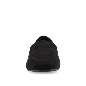TULLIE FAUX SUEDE SLIP-ON LOAFER FLATS IN WIDE - Black