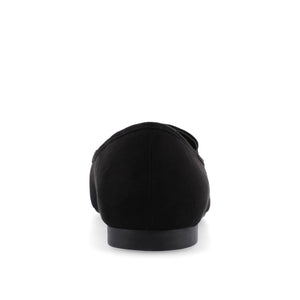 TULLIE FAUX SUEDE SLIP-ON LOAFER FLATS IN WIDE - Black