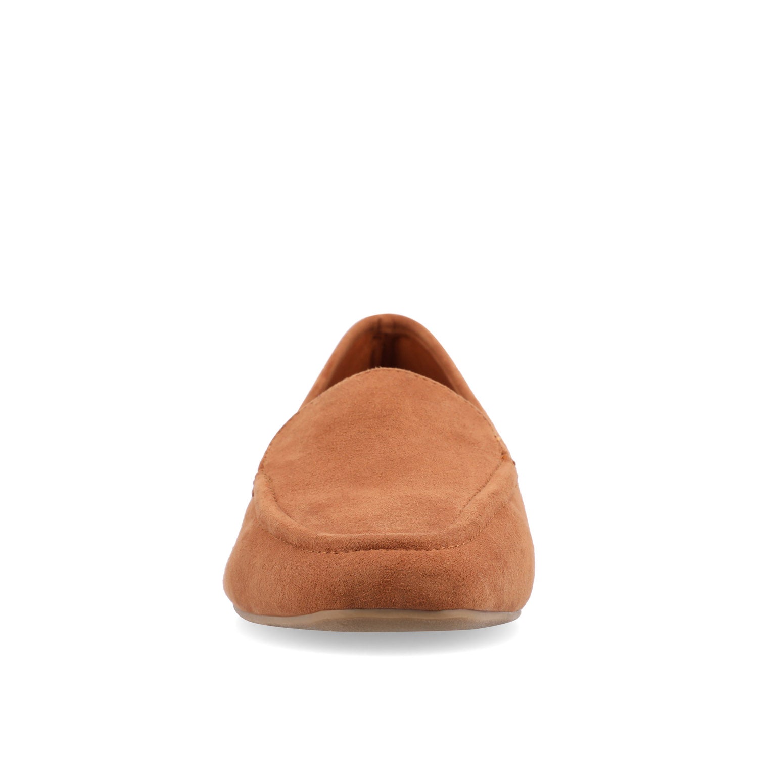 TULLIE SLIP-ON LOAFER FLATS IN FAUX SUEDE - Cognac