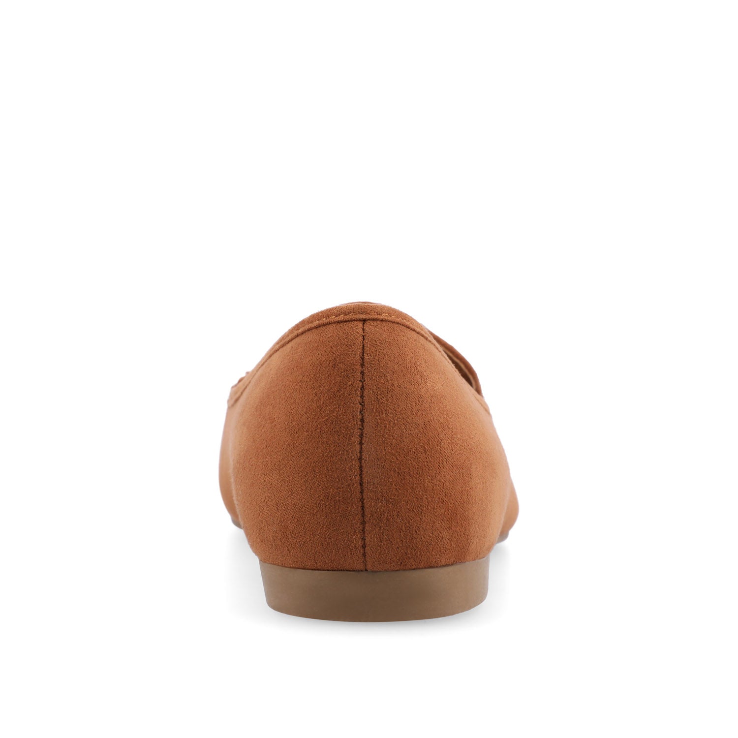 TULLIE FAUX SUEDE SLIP-ON LOAFER FLATS IN WIDE - Cognac