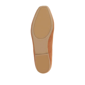 TULLIE FAUX SUEDE SLIP-ON LOAFER FLATS IN WIDE - Cognac