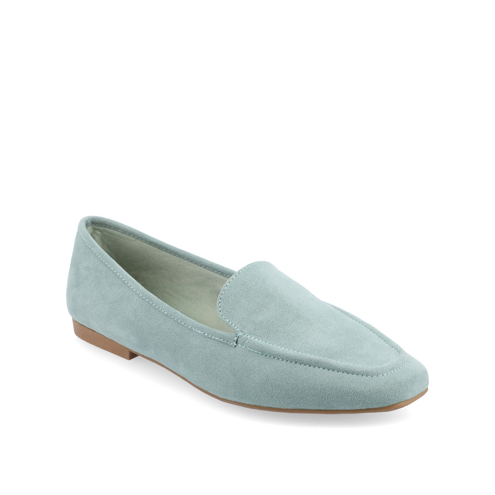 TULLIE FAUX SUEDE SLIP-ON LOAFER FLATS IN WIDE