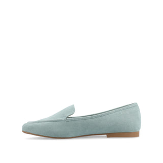 TULLIE FAUX SUEDE SLIP-ON LOAFER FLATS IN WIDE