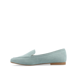 TULLIE FAUX SUEDE SLIP-ON LOAFER FLATS IN WIDE - Green