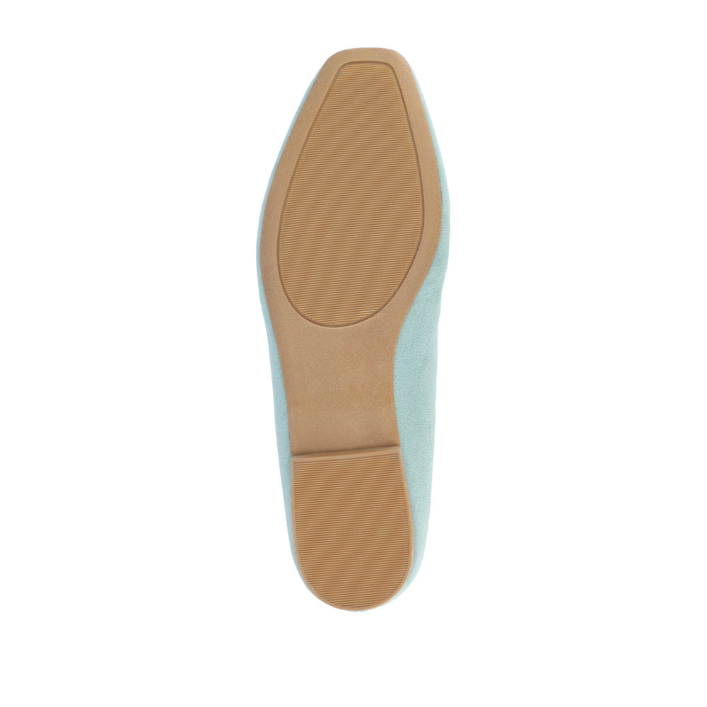 TULLIE FAUX SUEDE SLIP-ON LOAFER FLATS IN WIDE