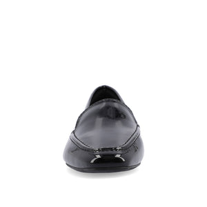 TULLIE SLIP-ON LOAFER FLATS IN FAUX SUEDE - Patent/Pink