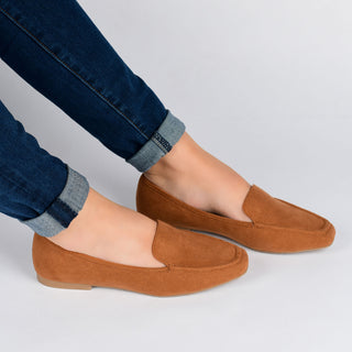 TULLIE SLIP-ON LOAFER FLATS IN FAUX SUEDE