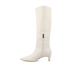 TULLIP BOOTS IN WIDTH & WIDE CALF - Bone PU