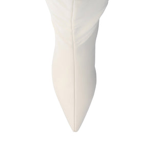 TULLIP BOOTS IN WIDTH & WIDE CALF - Bone PU