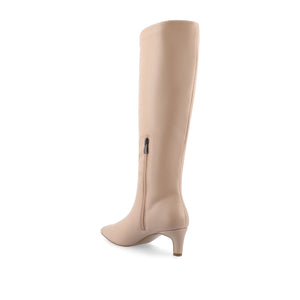 TULLIP KNEE HIGH BOOTS IN VEGAN LEATHER - Blush PU