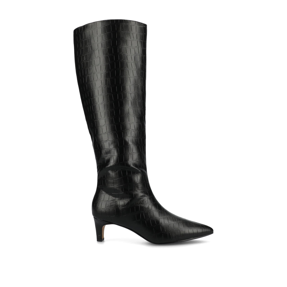 TULLIP KNEE HIGH BOOTS IN FAUX LEATHER