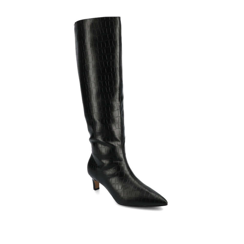 TULLIP KNEE HIGH BOOTS IN FAUX LEATHER