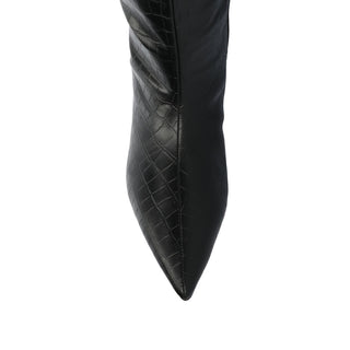 TULLIP KNEE HIGH BOOTS IN FAUX LEATHER