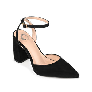 TYYRA BLOCK HEELS IN FAUX SUEDE IN WIDE - Black