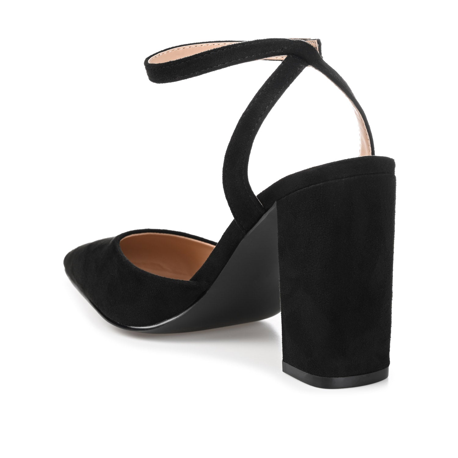 TYYRA BLOCK HEELS IN FAUX SUEDE - Black