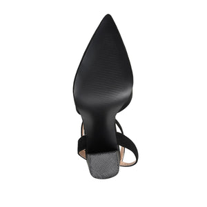 TYYRA BLOCK HEELS IN FAUX SUEDE - Black