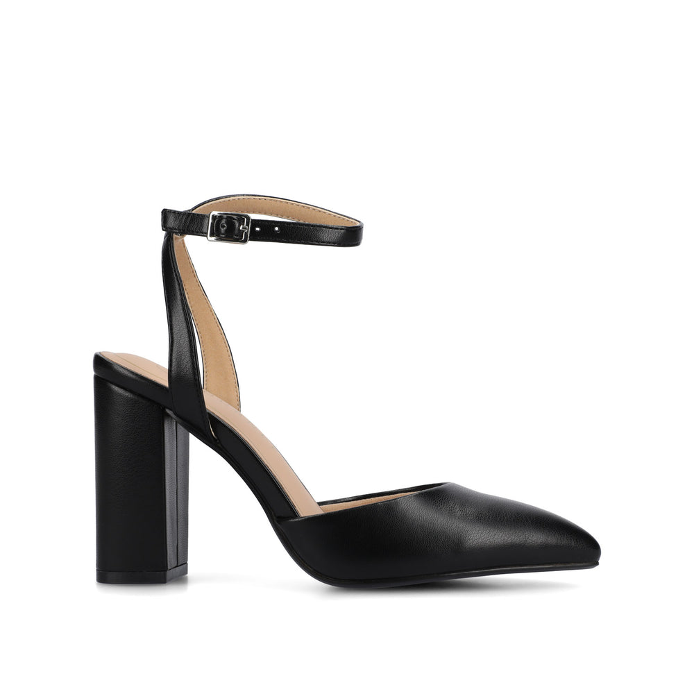 TYYRA BLOCK HEELS IN FAUX SUEDE IN WIDE