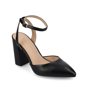 TYYRA BLOCK HEELS IN FAUX SUEDE - Black PU