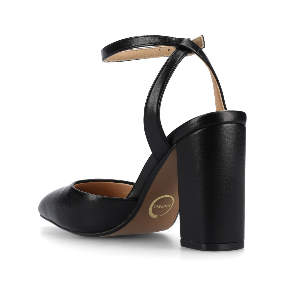 TYYRA BLOCK HEELS IN FAUX SUEDE IN WIDE