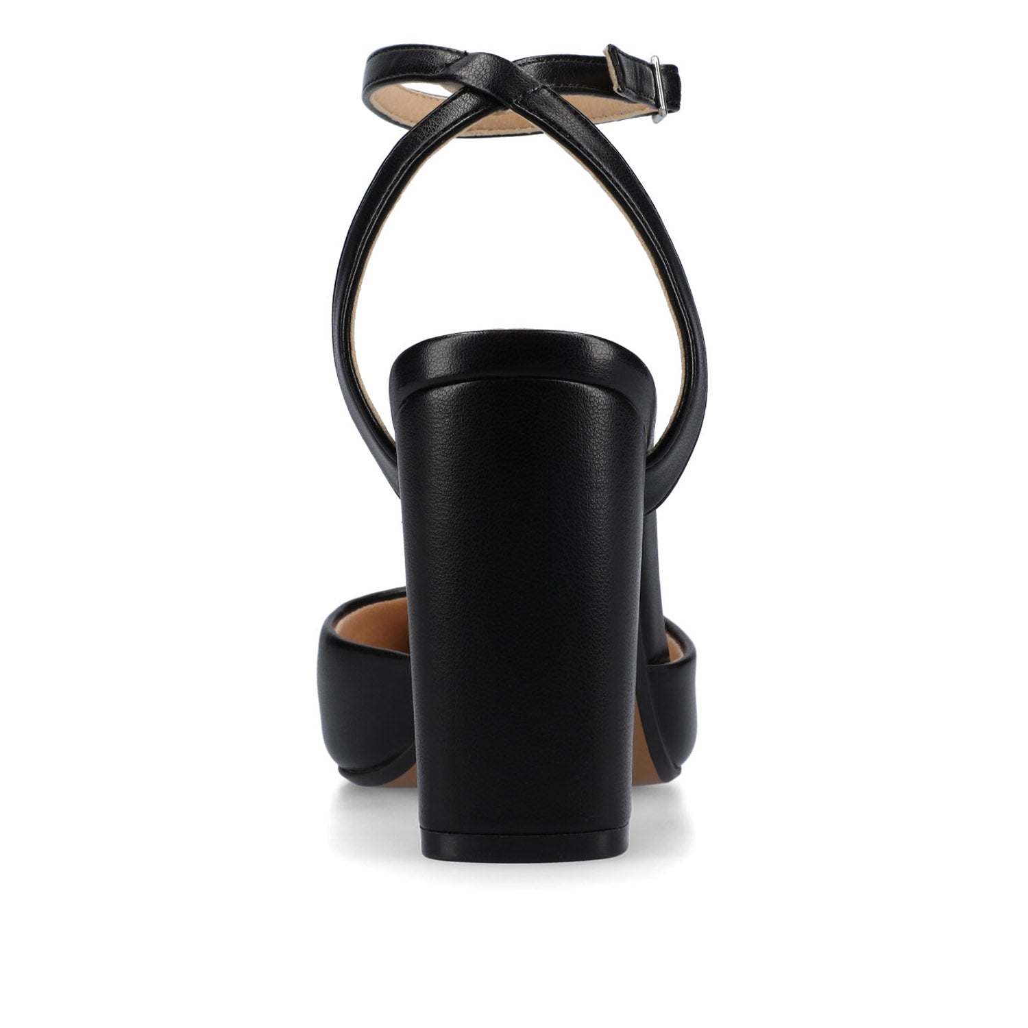 TYYRA BLOCK HEELS IN FAUX SUEDE - Black PU