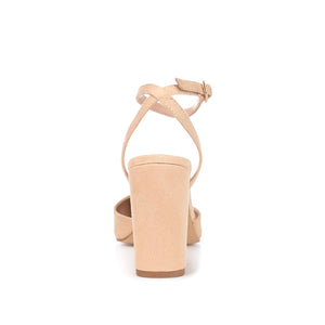 TYYRA BLOCK HEELS IN FAUX SUEDE - Nude