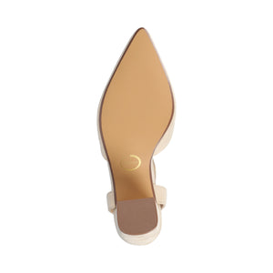 TYYRA BLOCK HEELS IN FAUX SUEDE - Nude