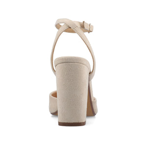 TYYRA BLOCK HEELS IN FAUX SUEDE - Nude