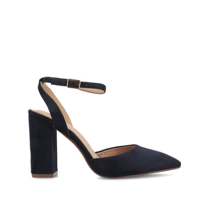 TYYRA BLOCK HEELS IN FAUX SUEDE