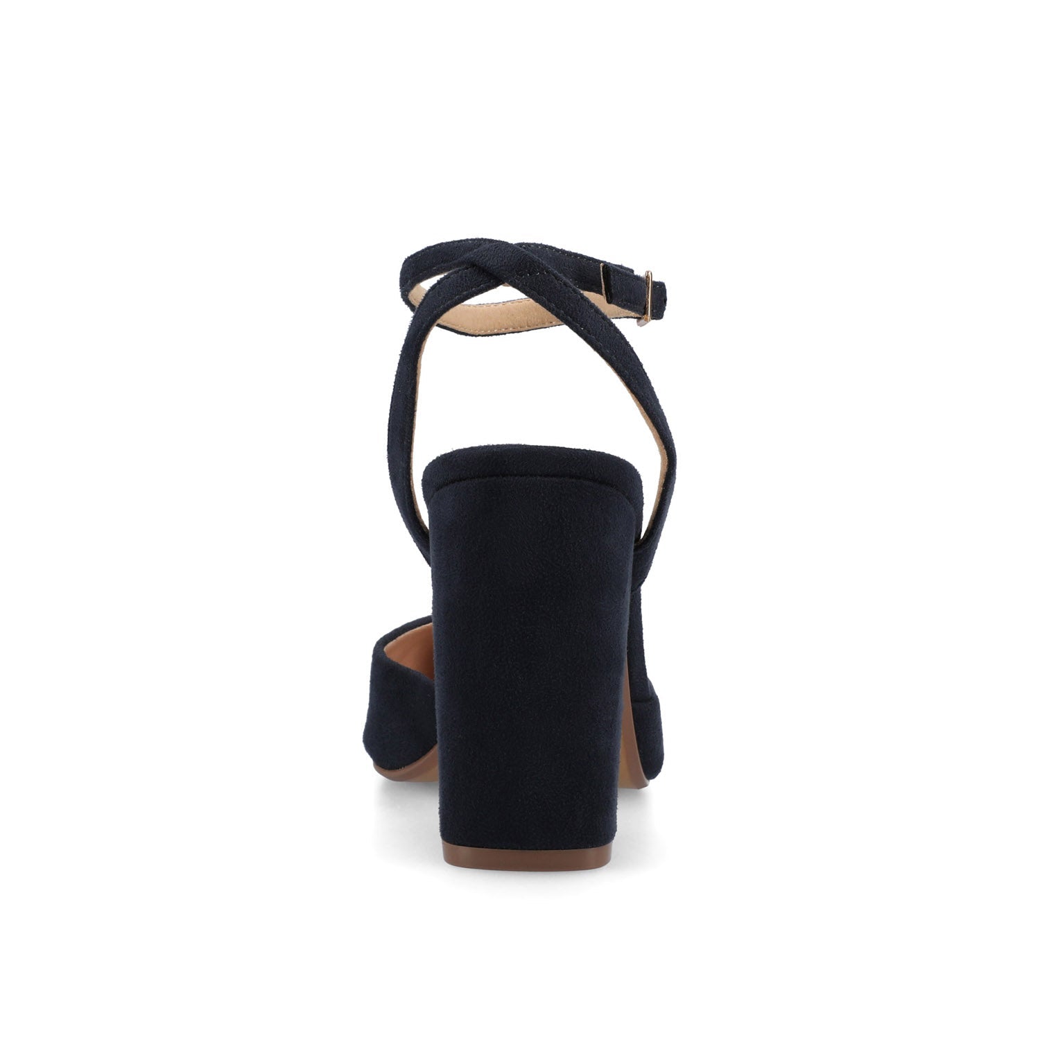 TYYRA BLOCK HEELS IN FAUX SUEDE - Navy Nubuck