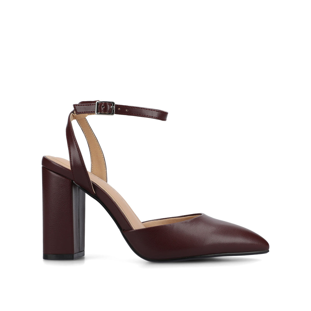 TYYRA BLOCK HEELS IN FAUX SUEDE IN WIDE