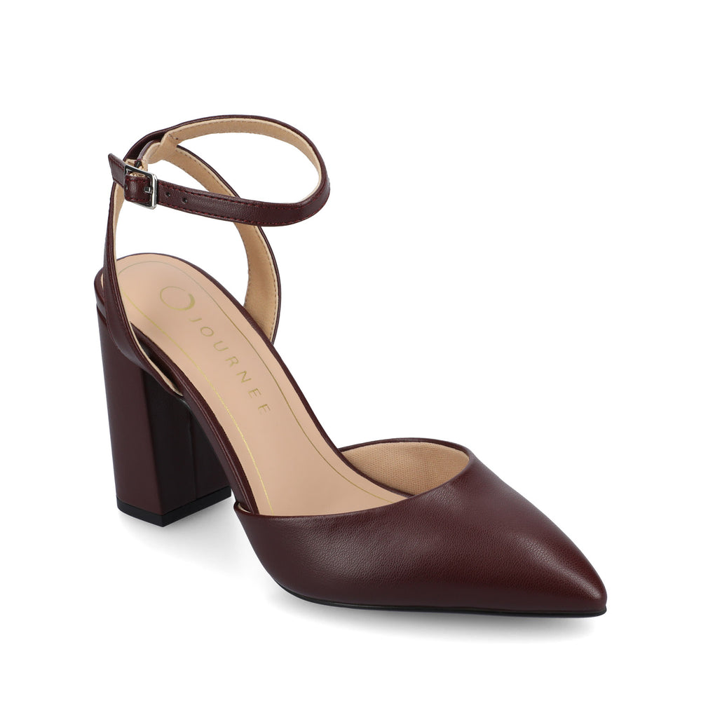 TYYRA BLOCK HEELS IN FAUX SUEDE IN WIDE
