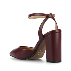 TYYRA BLOCK HEELS IN FAUX SUEDE - Oxblood Nubuck