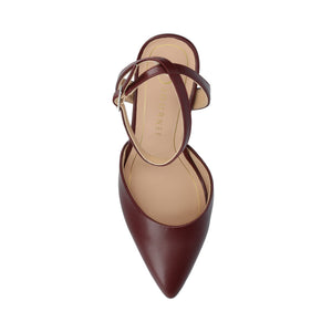 TYYRA BLOCK HEELS IN FAUX SUEDE - Oxblood Nubuck