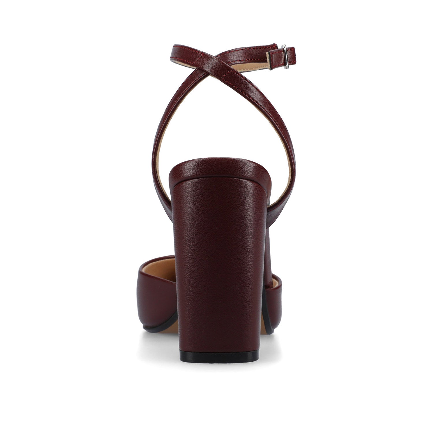 TYYRA BLOCK HEELS IN FAUX SUEDE - Oxblood Nubuck