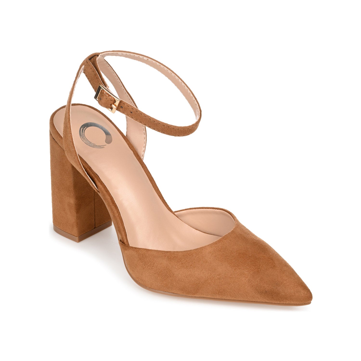 TYYRA BLOCK HEELS IN FAUX SUEDE IN WIDE - Tan