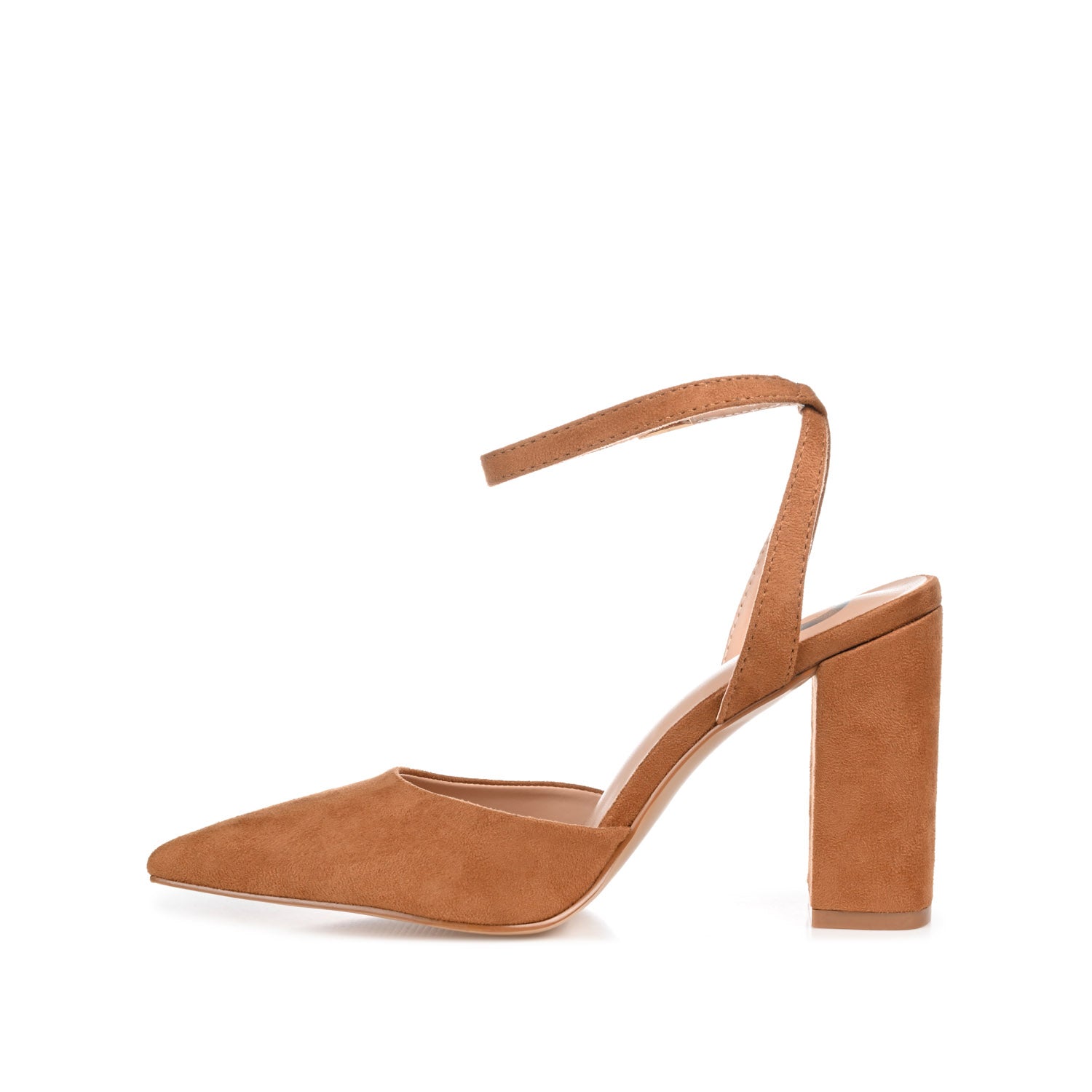 TYYRA BLOCK HEELS IN FAUX SUEDE IN WIDE - Tan