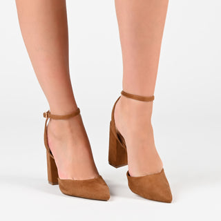 TYYRA BLOCK HEELS IN FAUX SUEDE