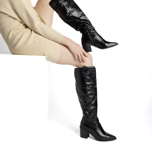 THERESE COWGIRL BOOTS IN WIDE CALF