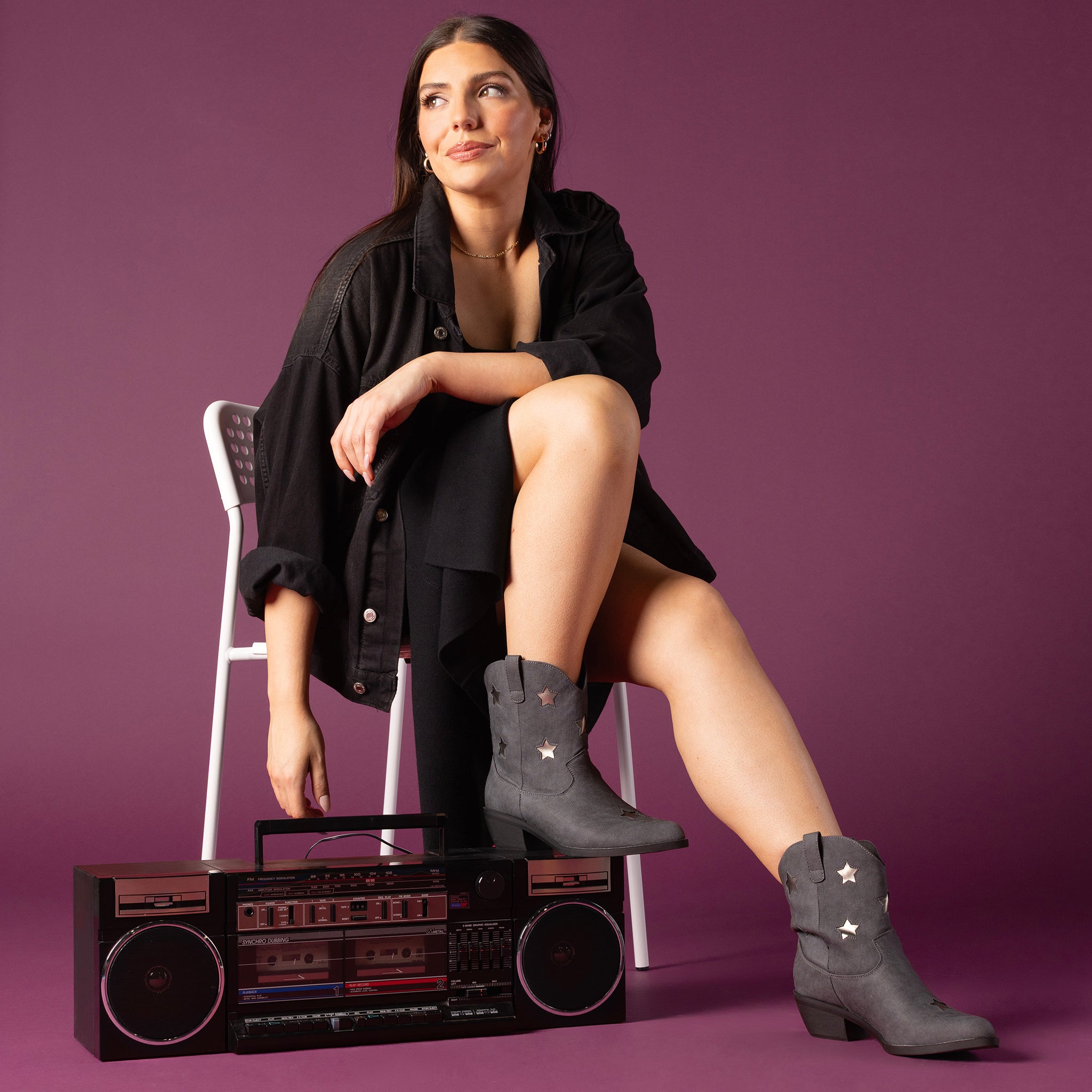 UNDERWOOD WESTERN STAR BOOTIES - Charcoal