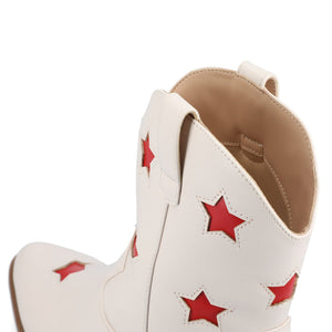 UNDERWOOD WESTERN STAR BOOTIES IN WIDE - White