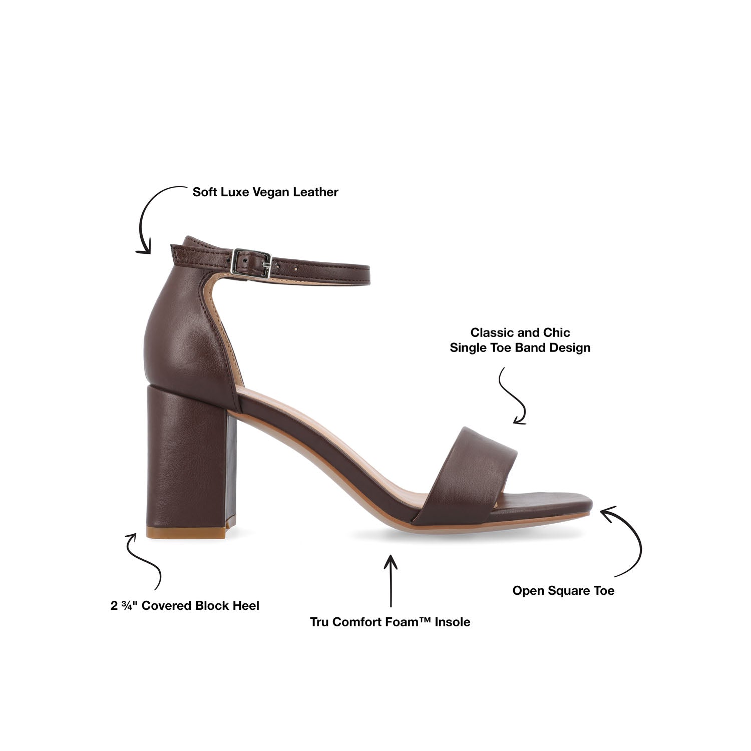 VALENNCIA STRAPPY HEELS IN COOL SHADES - Mahogany