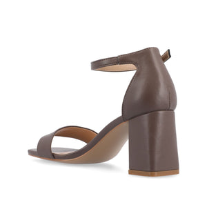VALENNCIA WARM SHADE STRAPPY HEELS IN NARROW - Truffle