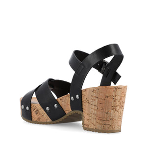 VALENTINA HEELED SANDALS IN VEGAN LEATHER - Black