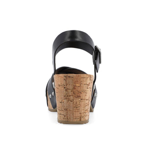 VALENTINA HEELED SANDALS IN VEGAN LEATHER - Black