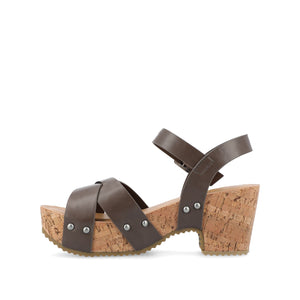VALENTINA HEELED SANDALS IN VEGAN LEATHER - Brown