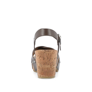 VALENTINA HEELED SANDALS IN VEGAN LEATHER - Brown