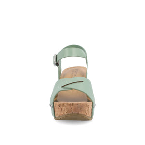 VALENTINA HEELED SANDALS IN VEGAN LEATHER - Green