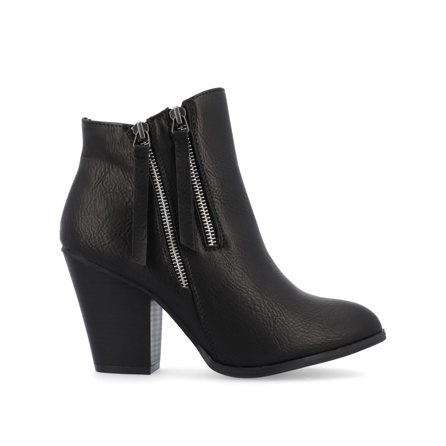 VALLY ZIP-UP BOOTIES IN FAUX LEATHER