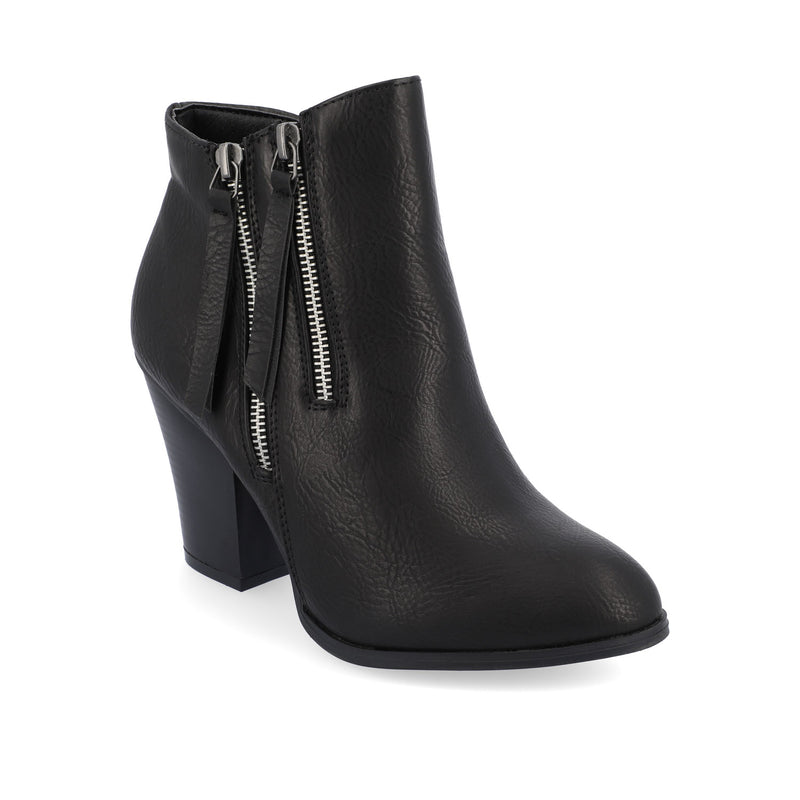 VALLY ZIP-UP BOOTIES IN FAUX LEATHER